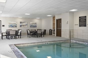 Indoor pool and lounge area